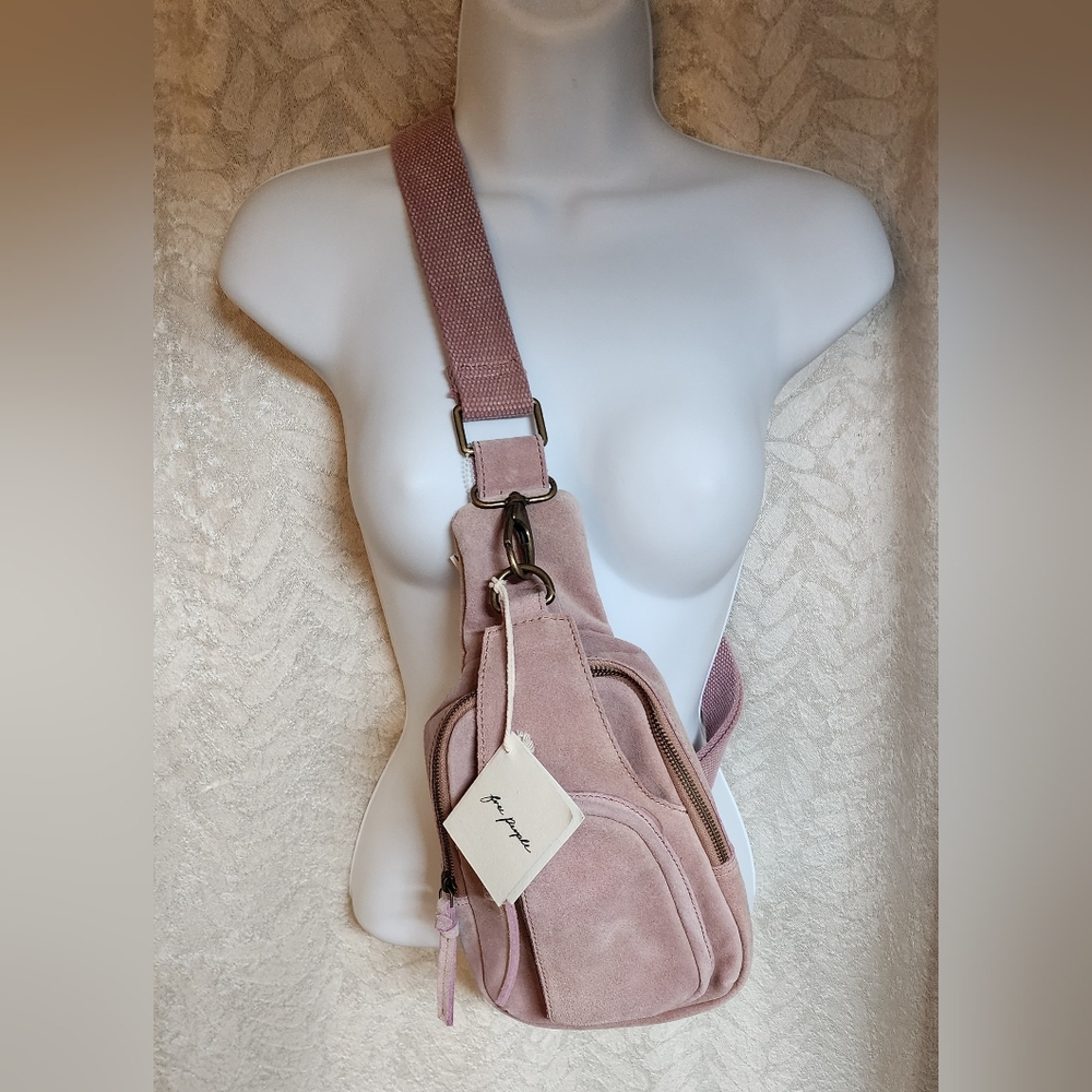 Free People Pink Crossbody Bag Vibrant Floral Design